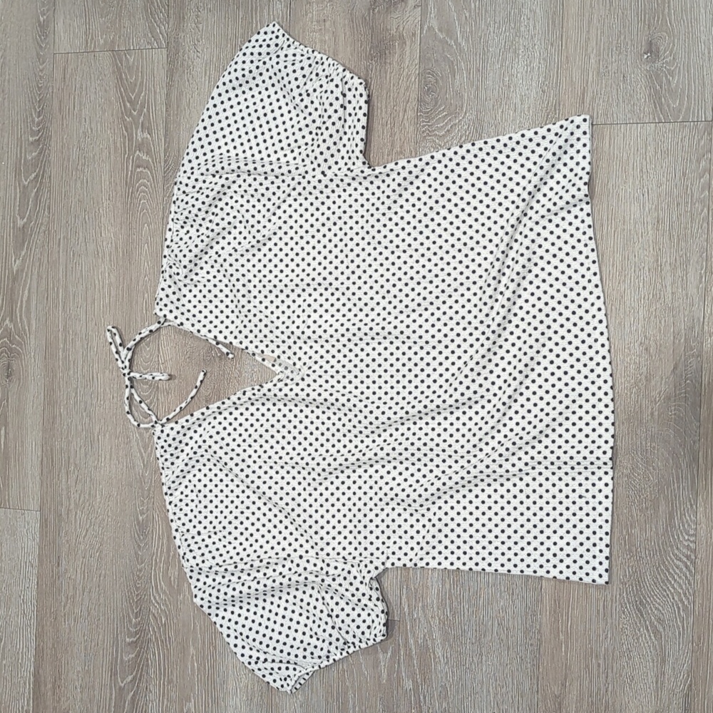 LOFT Black and White Polka Dot Blouse XL NWT